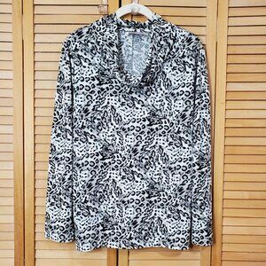 Chico's Animal Print Cowl Neck Knit Top 1 (8)